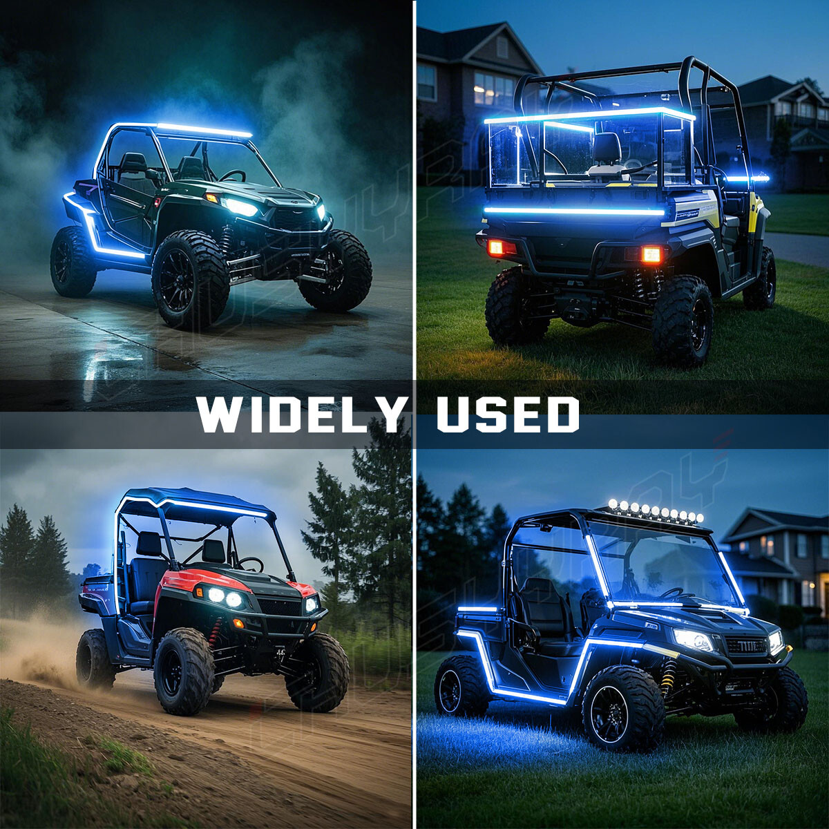 RV LED Camper Awning Boat Trailer Light Set Wireless Remote BLUE 16FT Waterproof