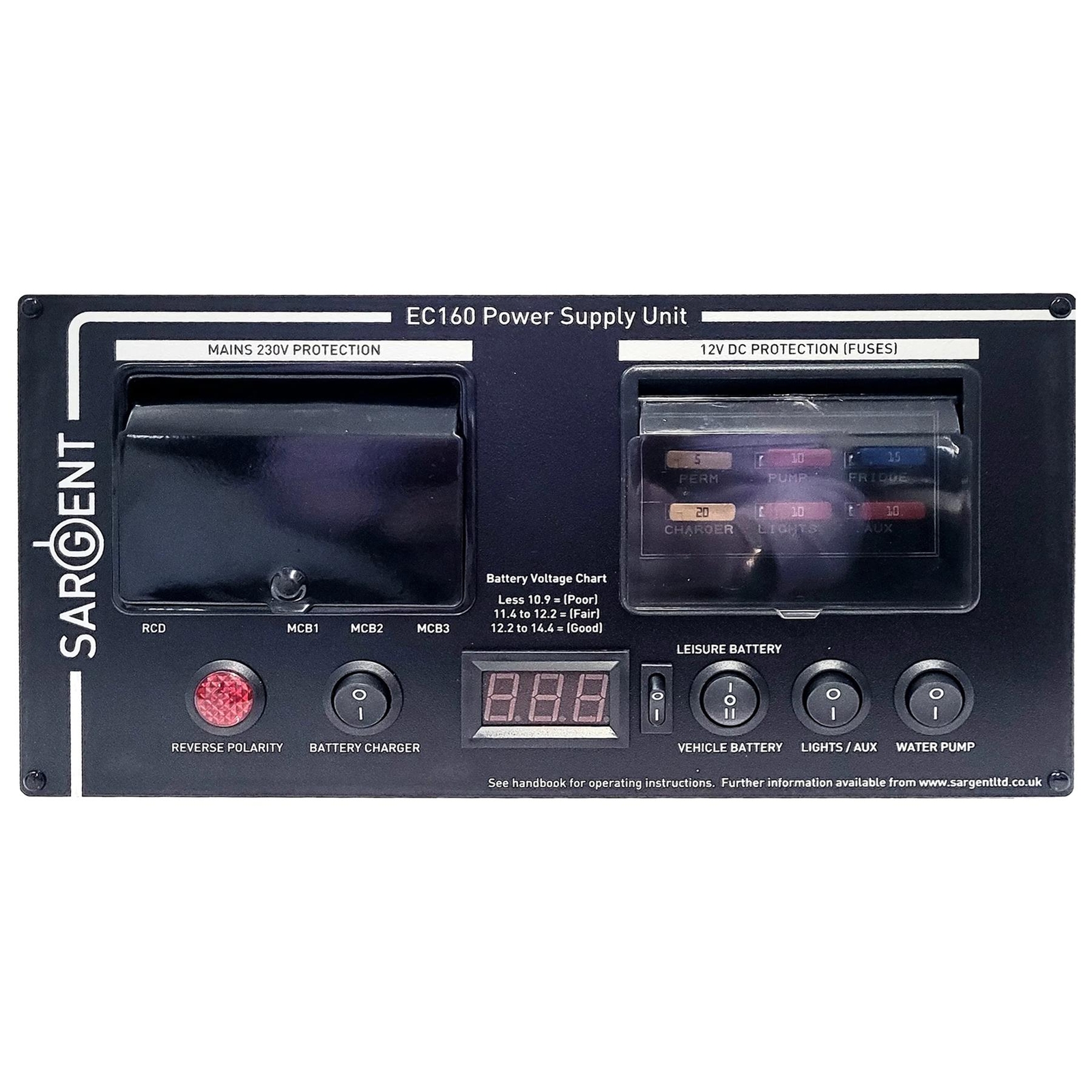 SARGENT EC160H PMS3 230V 12V CAMPERVAN MOTORHOME POWER MANAGEMENT SYSTEM