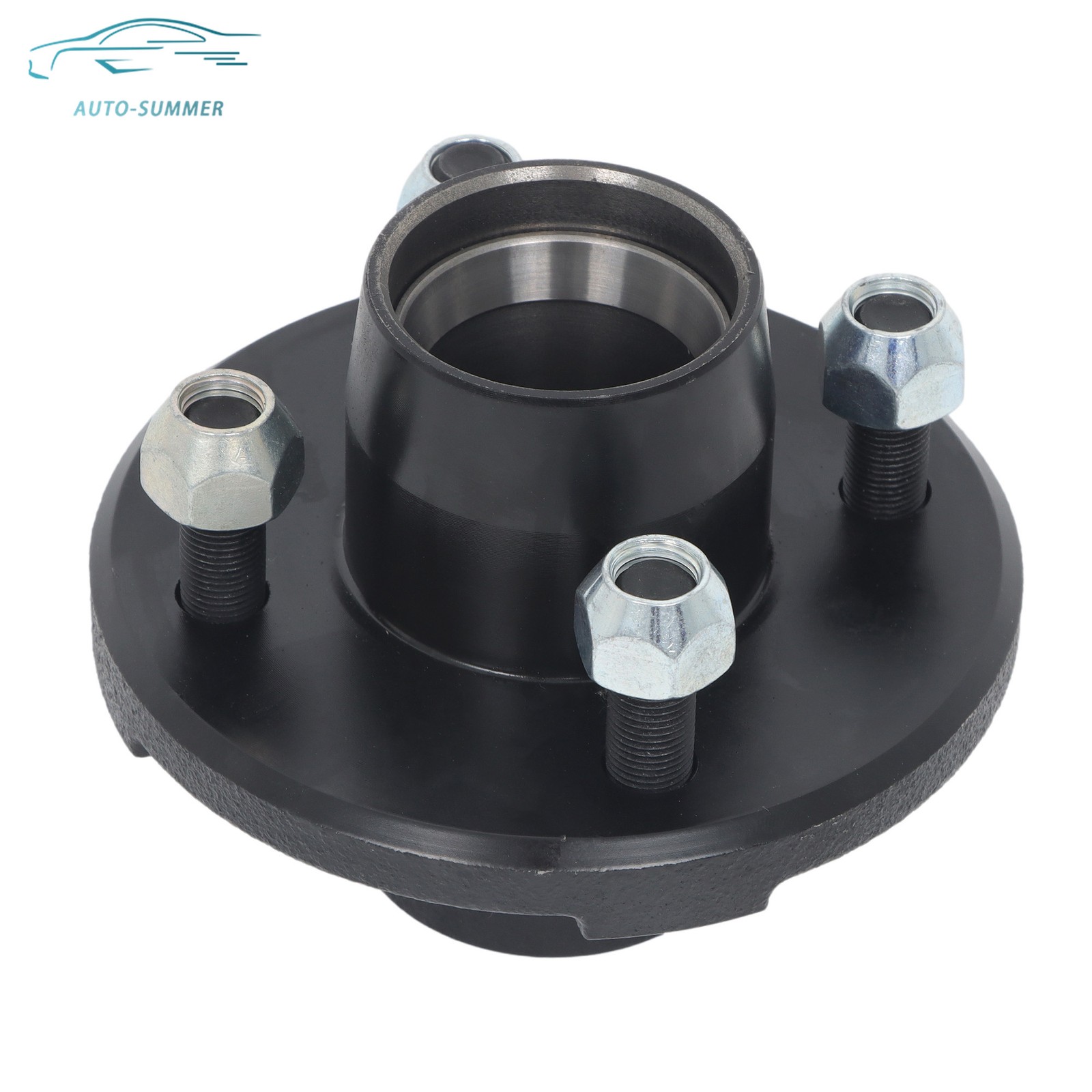 Pair Trailer Hub Bearing Kit 4 Lug 4″ Bolt & Round BT16 1-1/16″ Straight Spindle