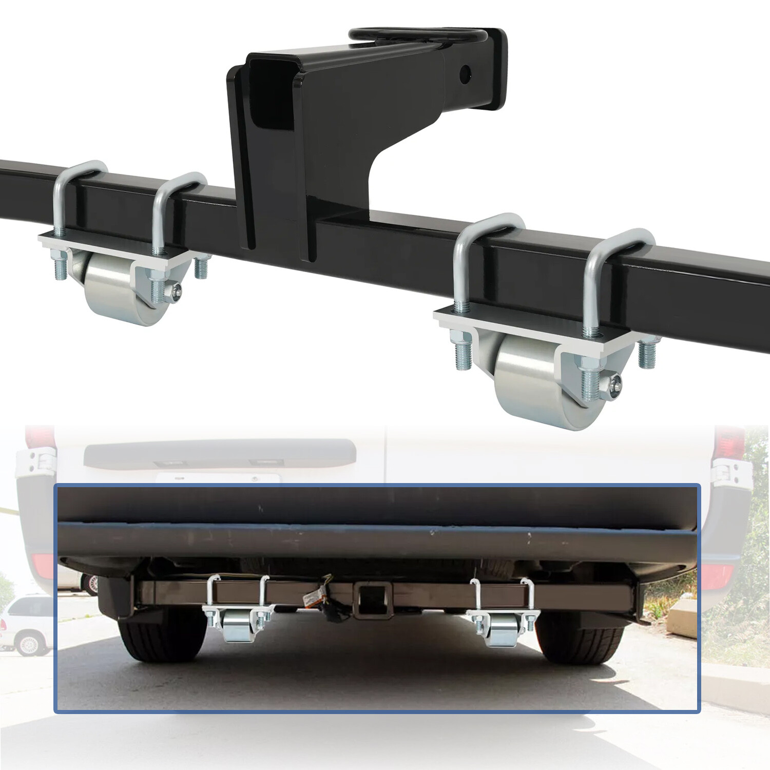 Universal Travel Trailer Hitch Mount Rollers For 2.5″ Hitch Bars Fifth Wheel RV