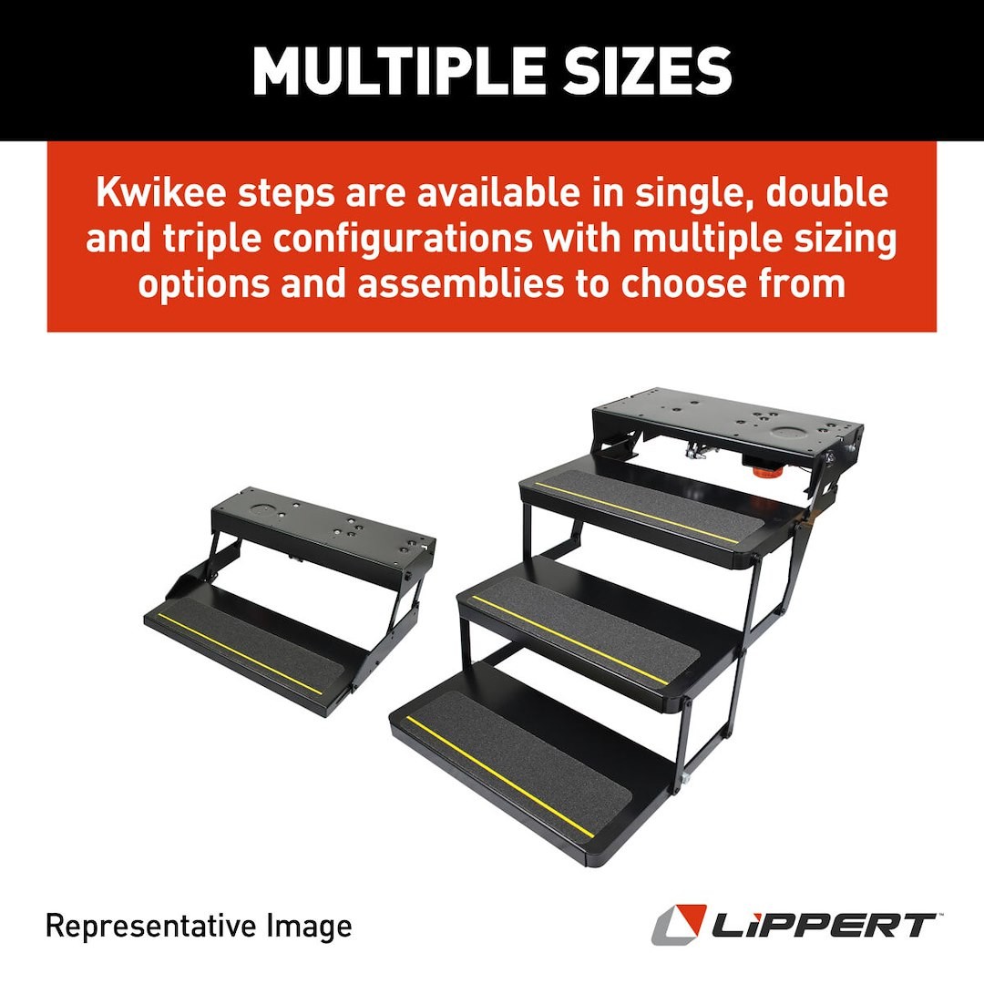 Lippert Components 3747453 Single Electric Folding Step 23-3/4in W x 10in Dep