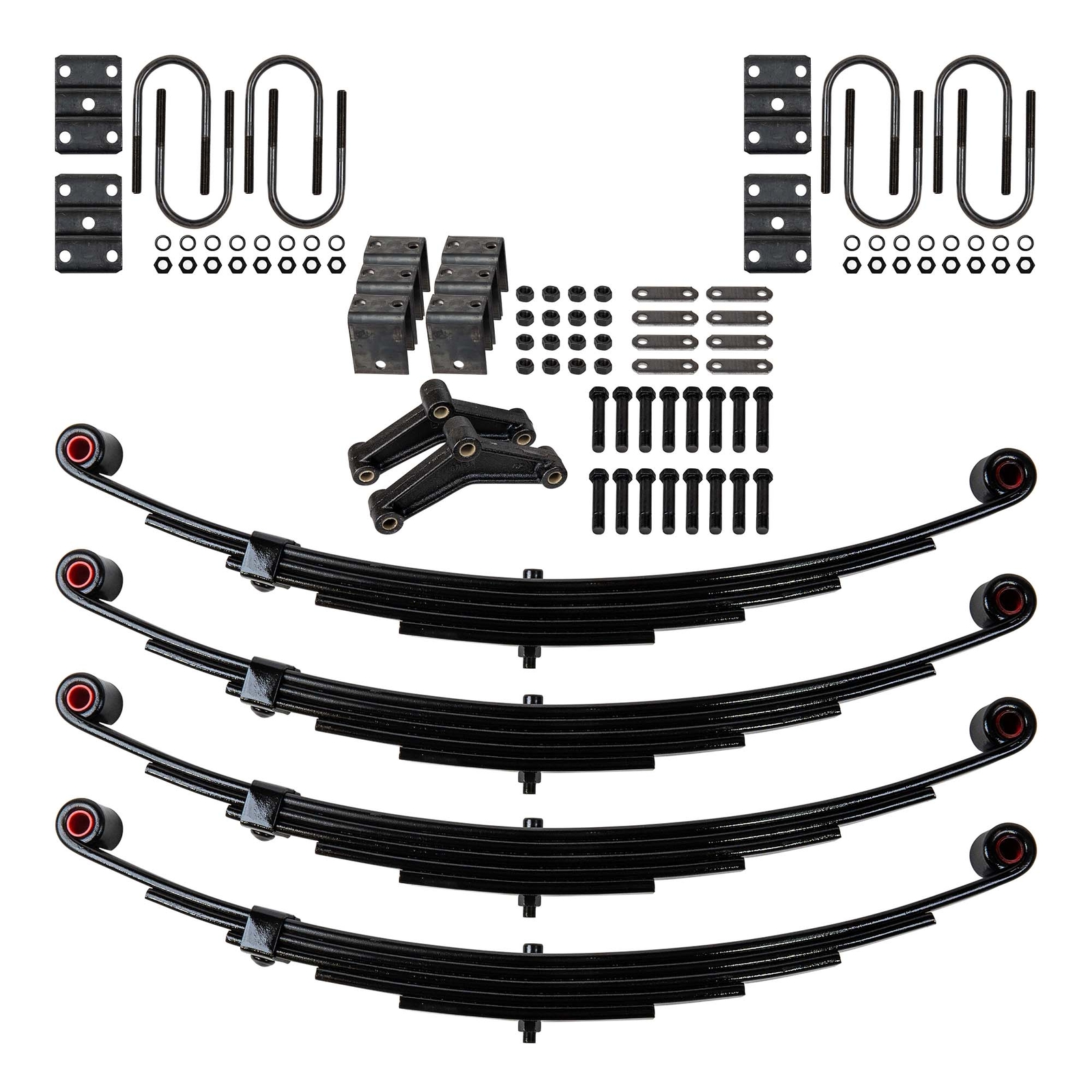 5 Leaf Double Eye 6K Trailer Spring Suspension Tandem Axle Hanger Kit 3″ Tube