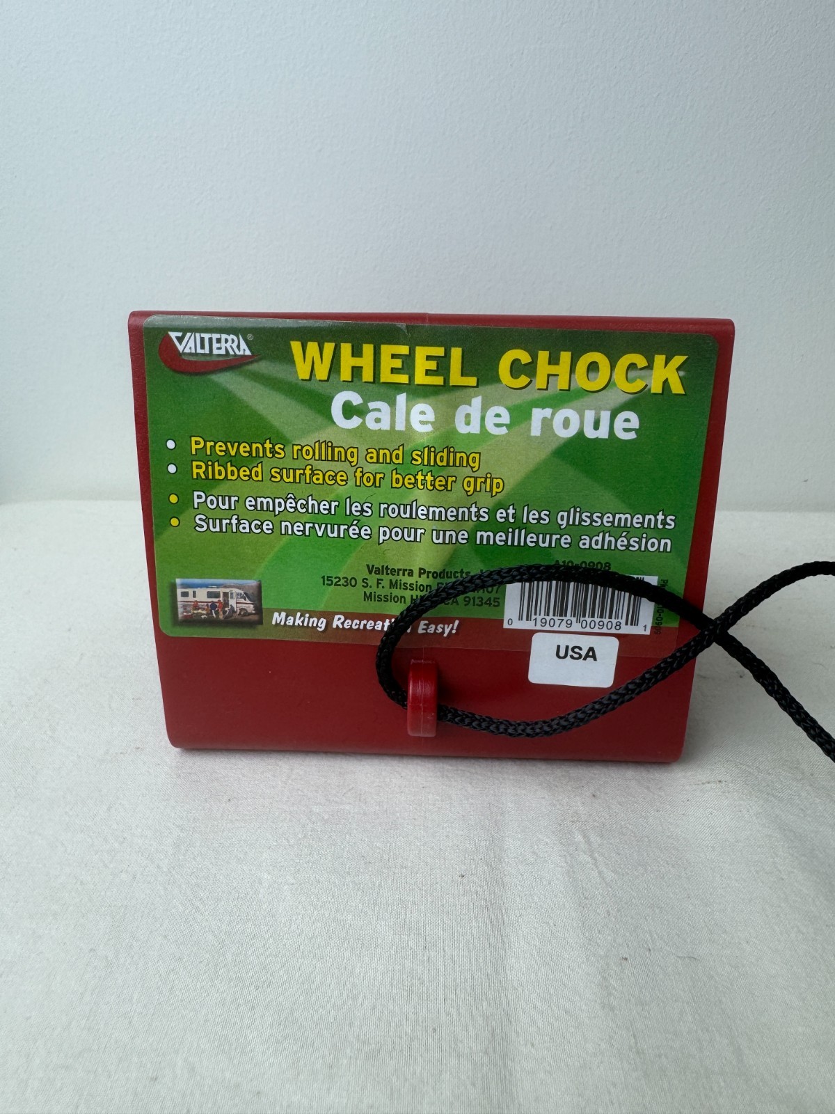 Valterra Small Wheel Chock w/String – Red Plastic – 4-Pack – A10-0908 (x4) – New