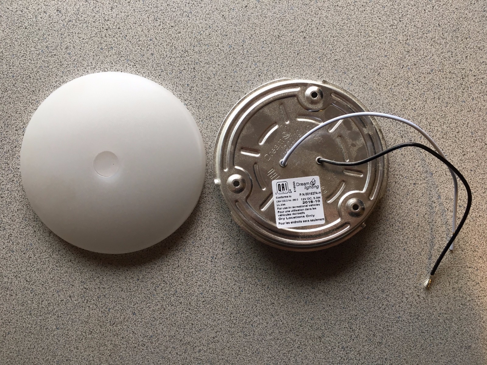 2 PACK 4.5″ 12V DREAM LIGHTING LED Ceiling Down Under Cabinet Dome Lamp RV
