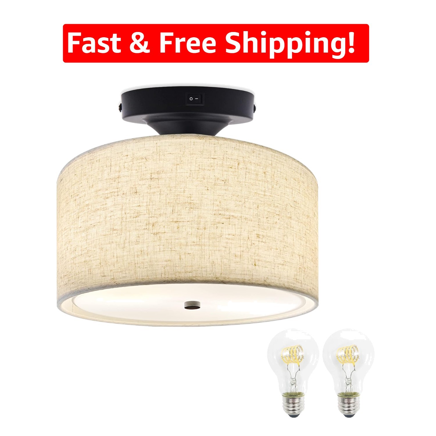 Art Deco 12V Ceiling Light Fixture – 11” Pendant Light for RV and Trailer Decor