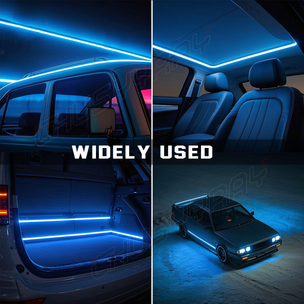 RV LED Camper Awning Boat Trailer Light Set Wireless Remote BLUE 16FT Waterproof