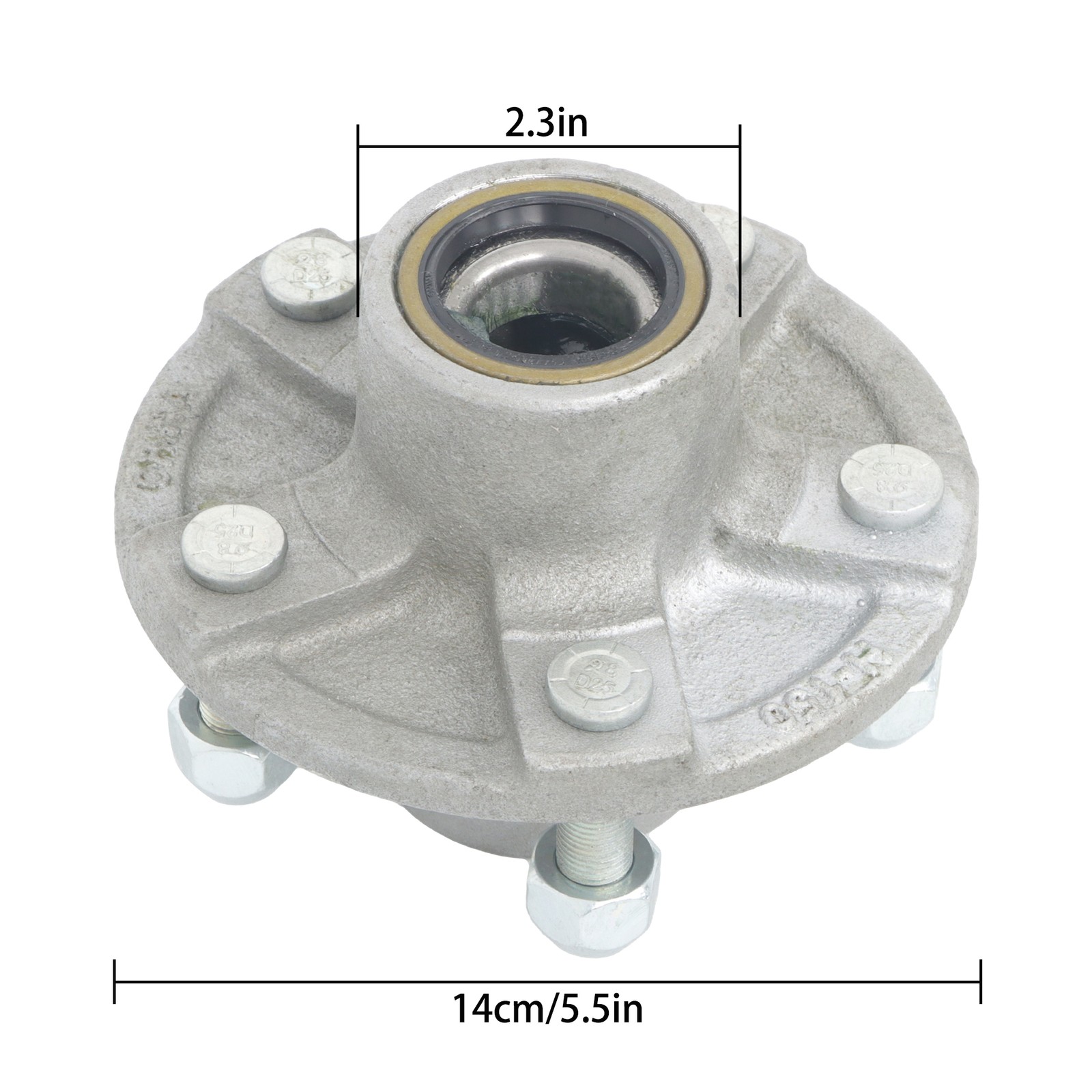 New Galvanized Trailer Hub Kit 5 Lug Pre Greased Bearings 1 1/2 inch For 2000lb