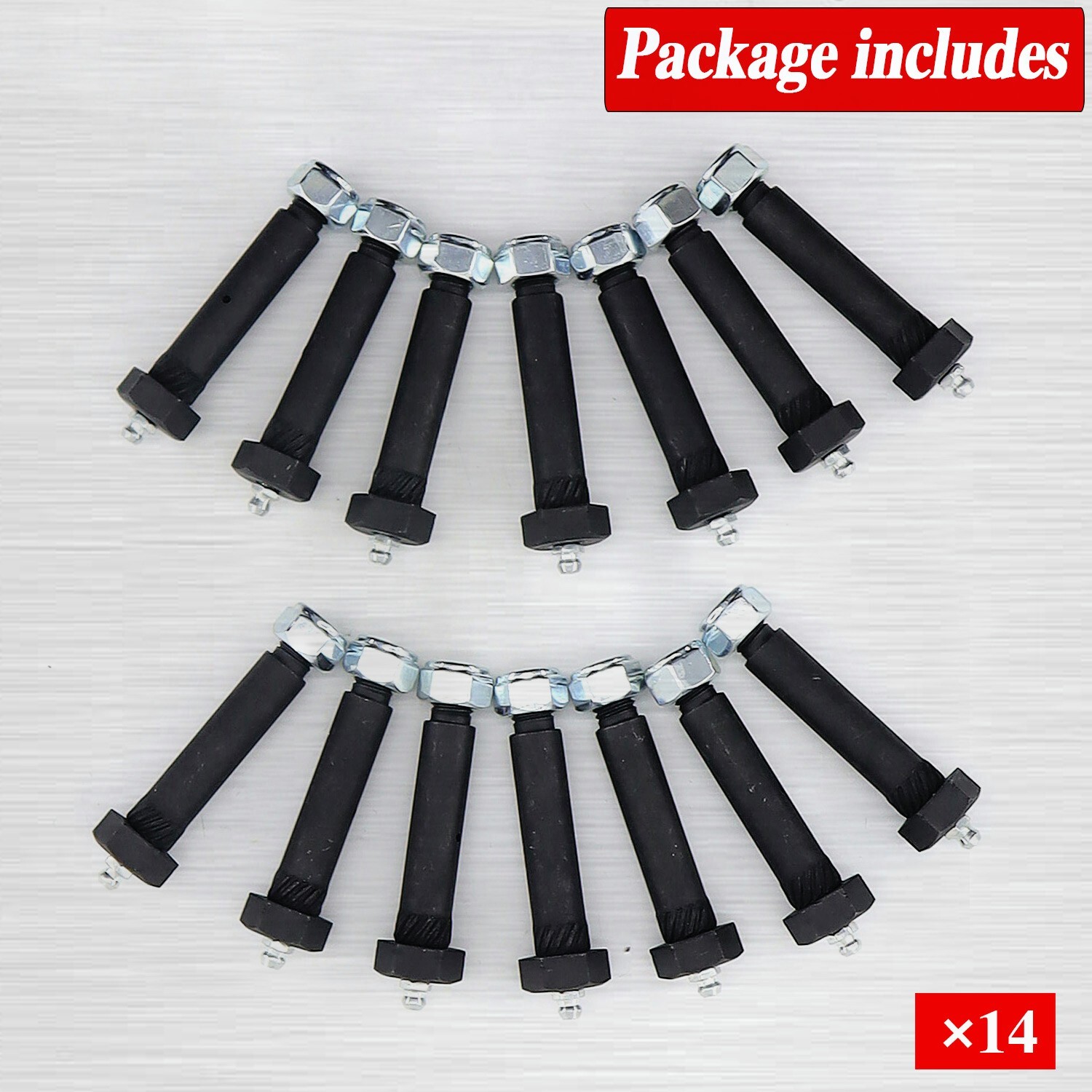 RJSPHH Trailer Axle Spring Shackle Greaseable Spring Bolt 9/16 x 3 （14pcs）