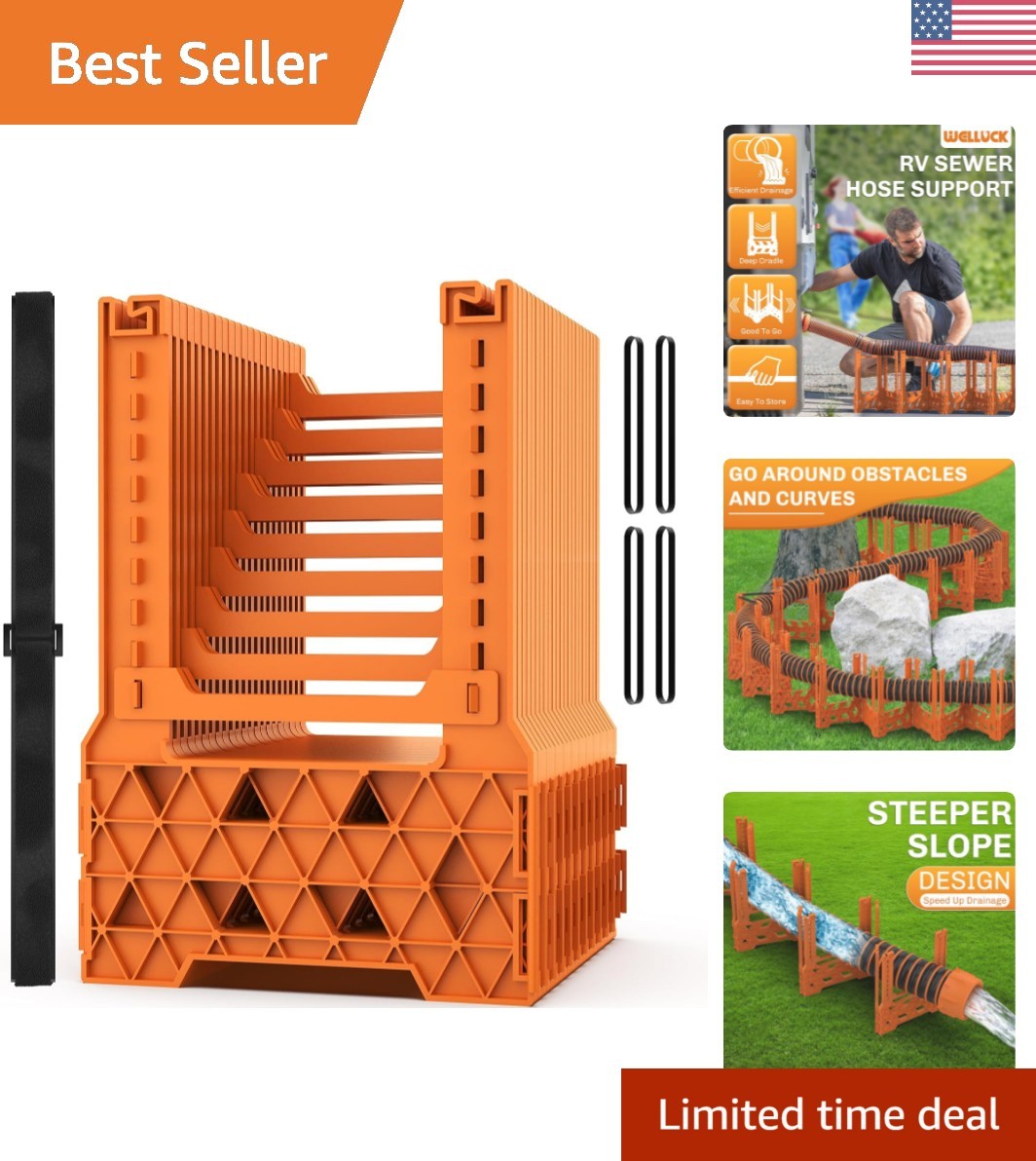 Quick-Setup 10FT Blaze Orange Sewer Support for RV and Campers – Sturdy Design