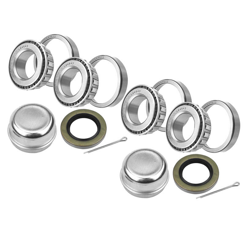 4pcs For 2000 lb Axle Trailer Hub Wheel Bearing Kit L44643 Seal 1.25” L44610