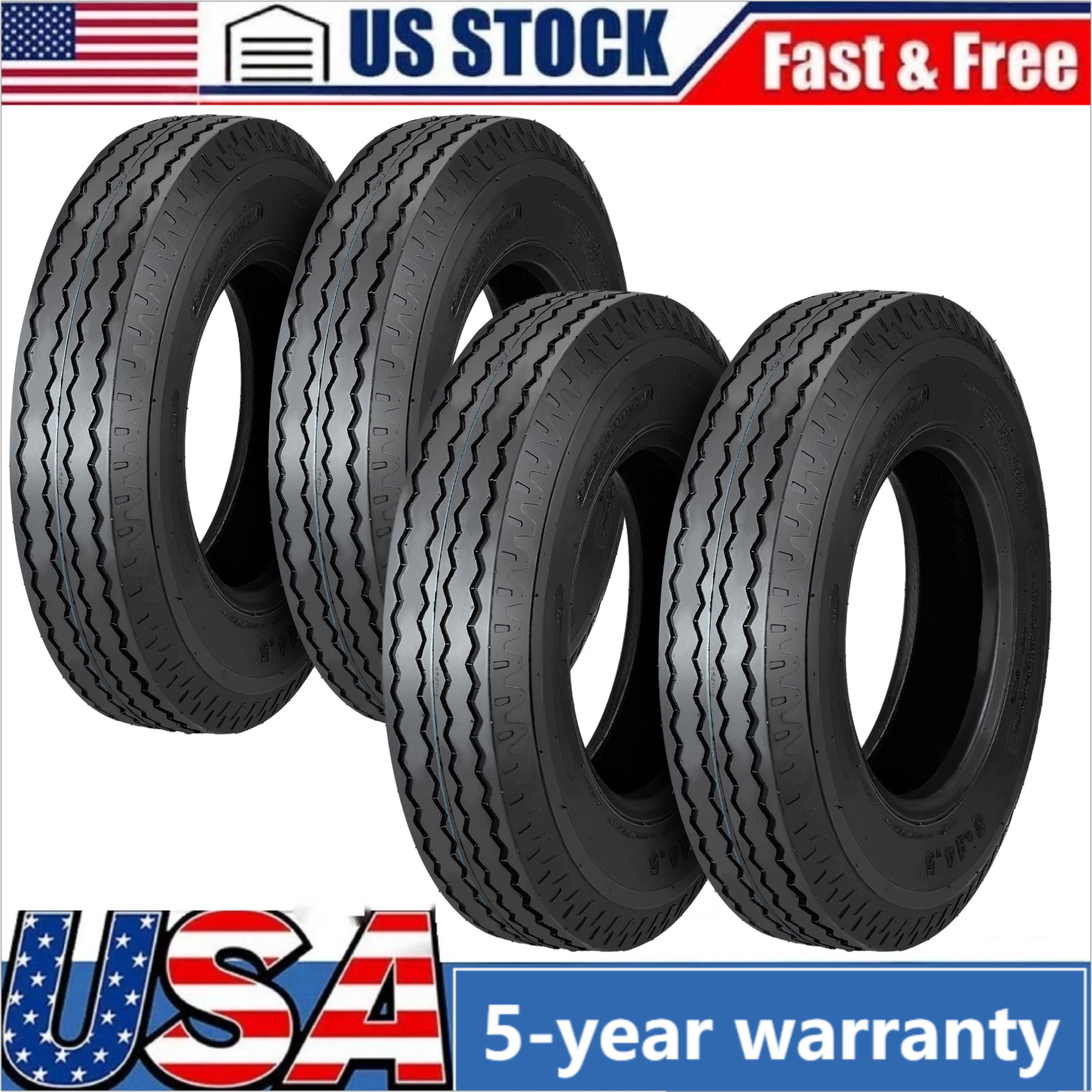 💎??4 Pack Trailer Tires ST 205/85D14.5 (8-14.5) Load G 14 Ply Speed Rating K Bi