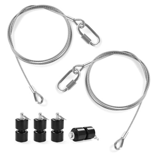 2Pcs Lift Cable for Trailer Gate Assist, EZ Spring Clips & 4Pcs Rollers Pins Was