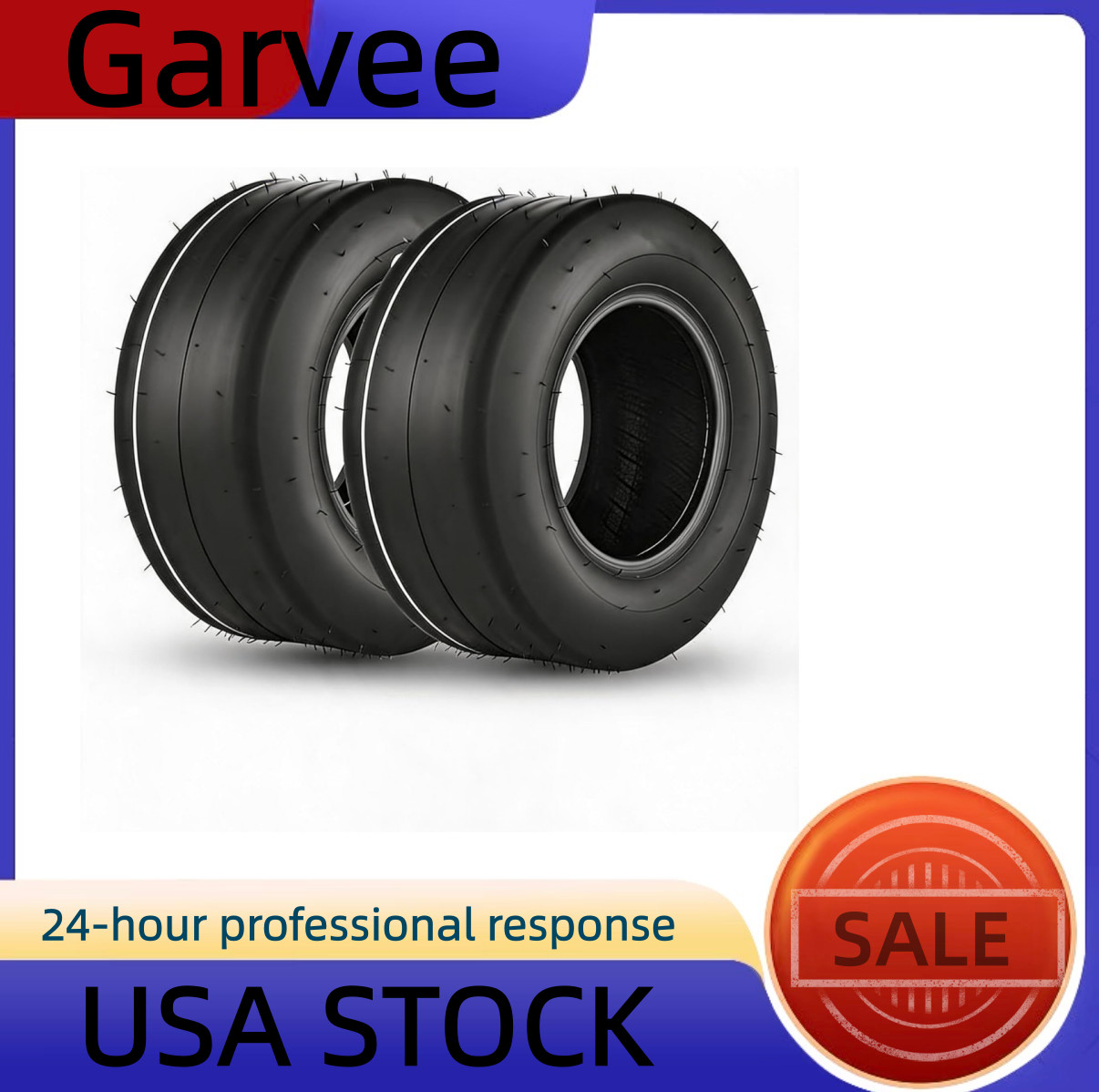 Heavy Duty Tubeless Turf Tires 2-Pack – 16×6.50-8 4PR for Golf Cart, Lawn Mower,