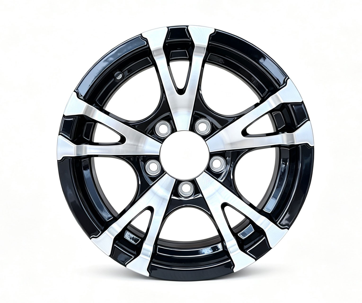 1pc 15X6 Aluminum Trailer Wheel,5 Lug 4.5 Center，Load capacity 2240 pounds