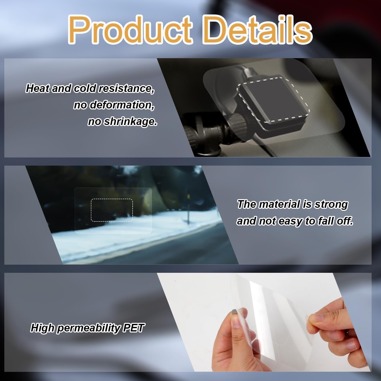 8 Transparent Electrostatic Dashcam Stickers for Secure Windshield Mounting