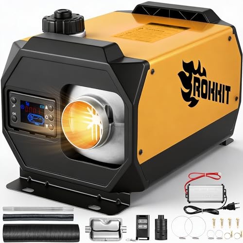 1.2Gallon Diesel Heater, 8KW 12V/110V All in One Diesel Heater with LCD Switch