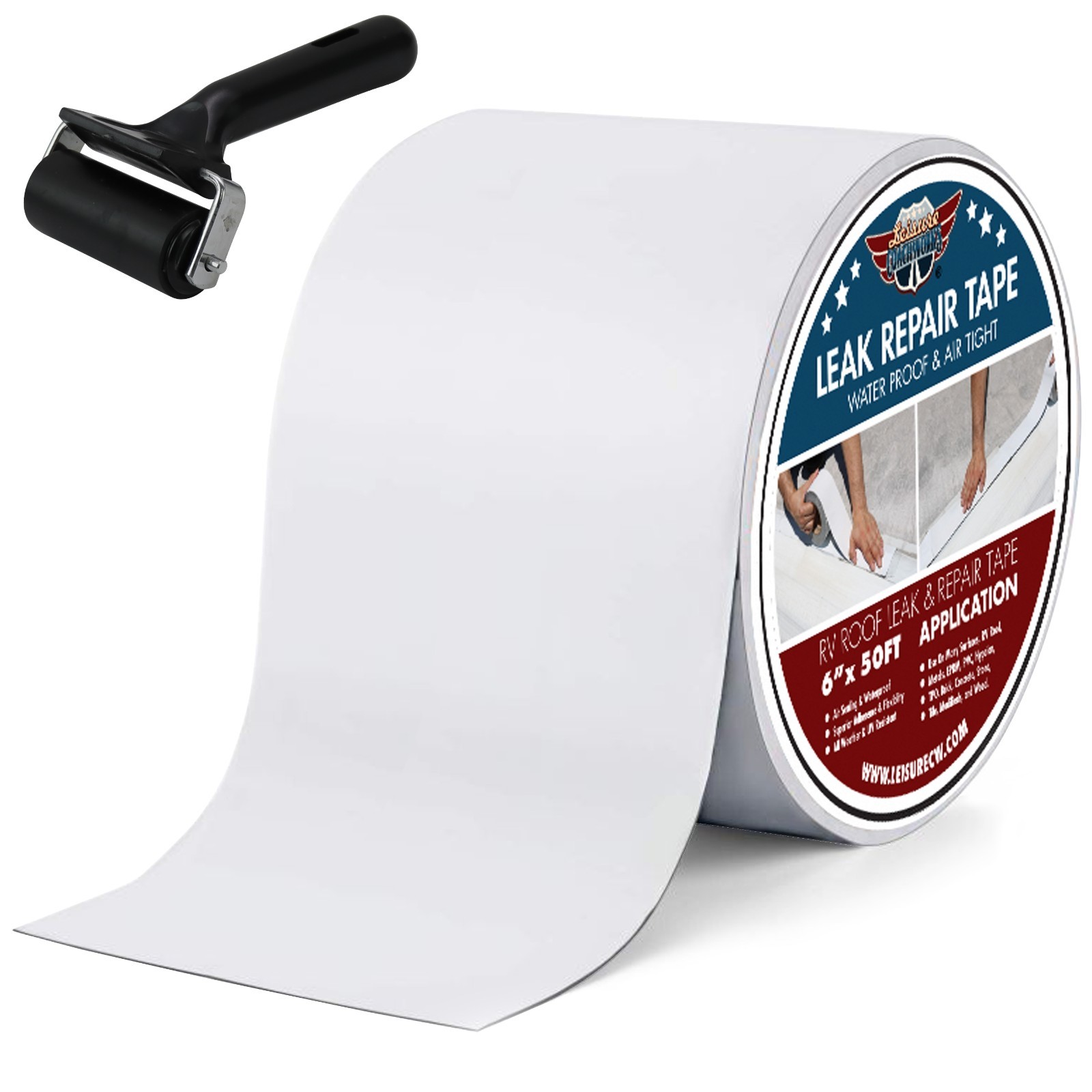 RV Roof Tape White, 6 Inch X 50 Feet, Sealant Patch Repair for Camper, Trailer,