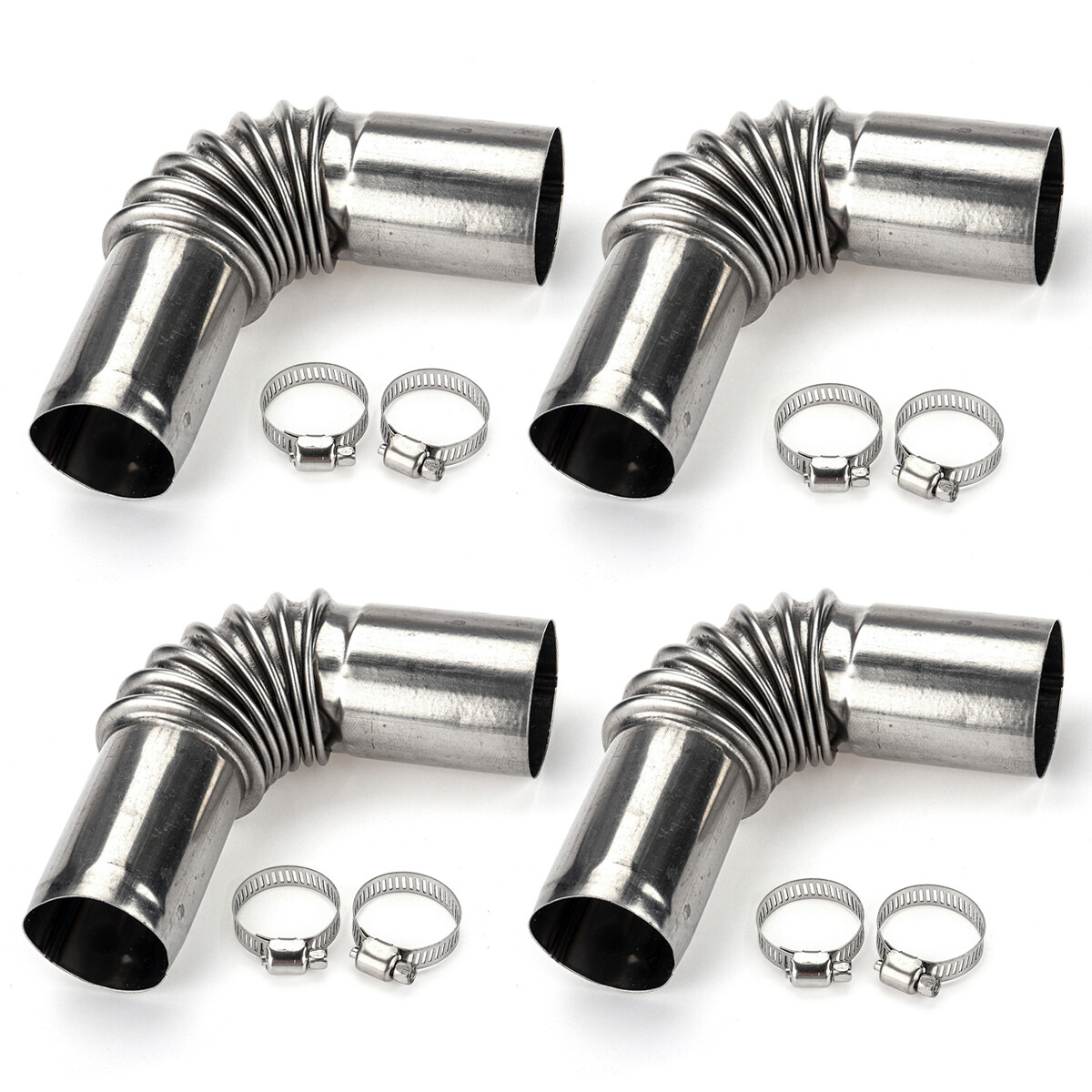 4 Packs 24mm Stainless Steel Air Diesel Heater Exhaust Pipe Tube Elbow Connector