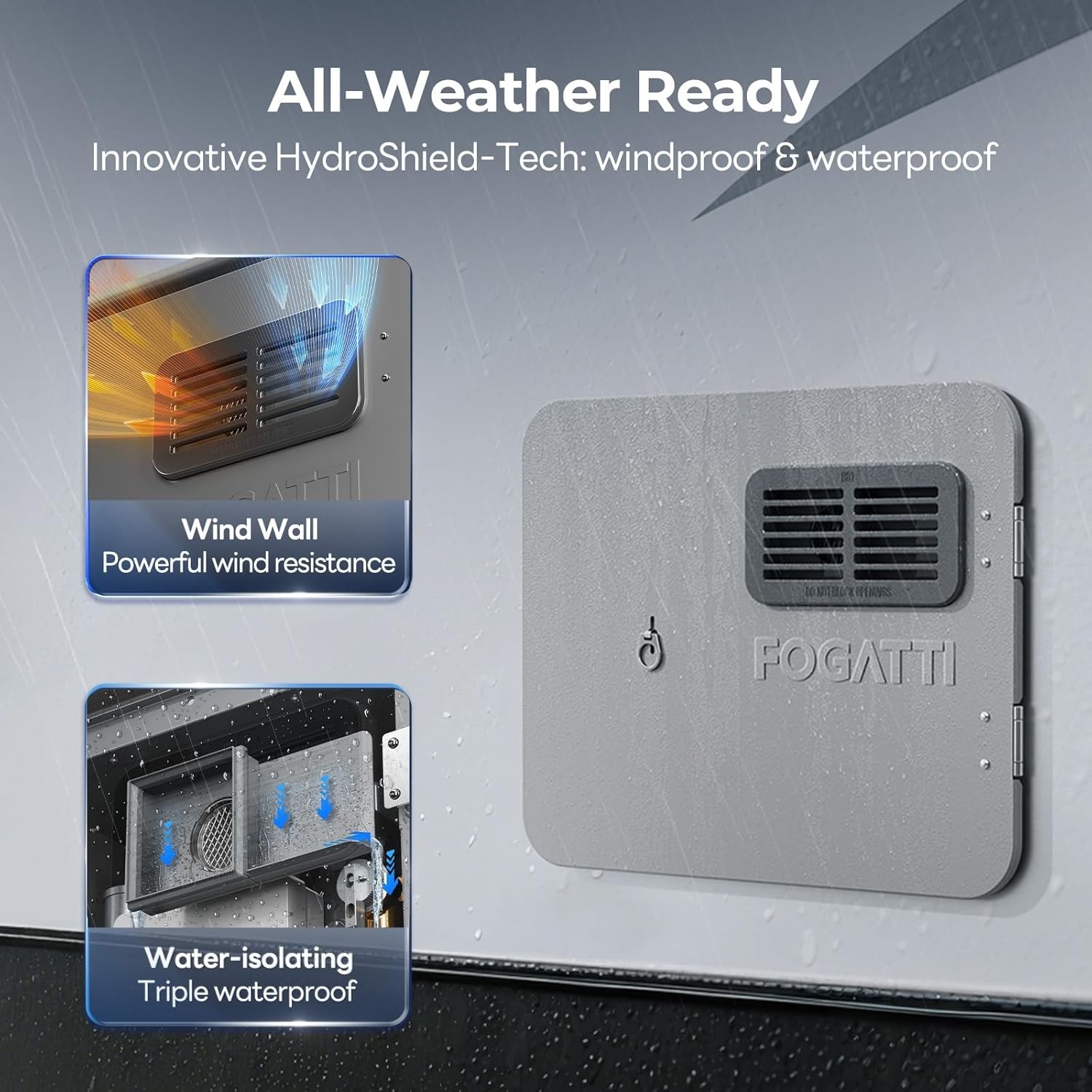 FOGATTI 15 x 18 Inches RV Water Heater Gray Door. ONLY Door kit