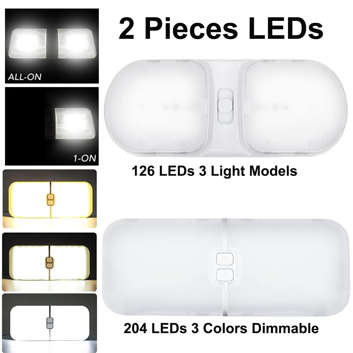 12V LED RV Ceiling Dome Light RV Interior Lighting for Trailer Camper Truck Boat