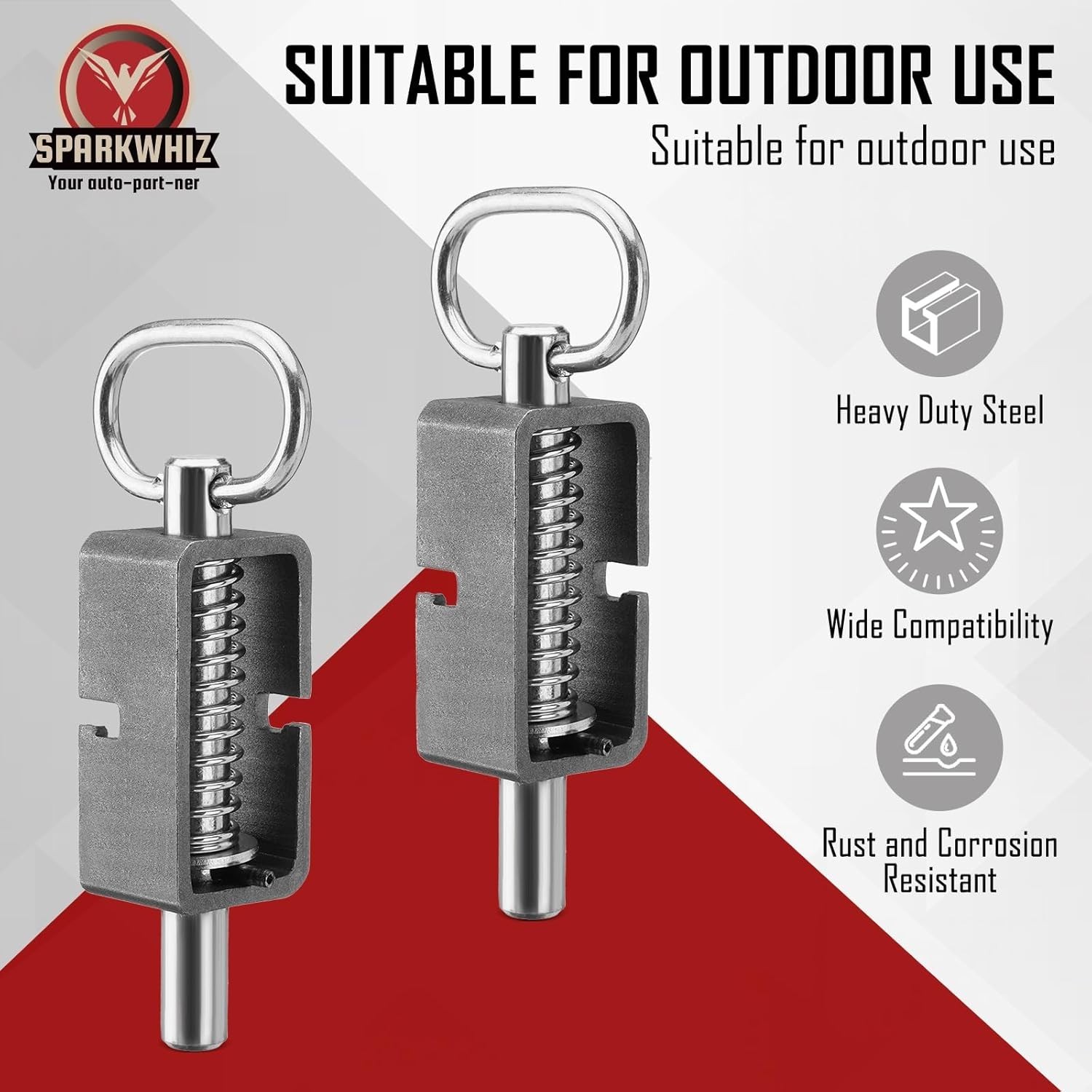 2pk 5/8″ Heavy Duty Weld-on Spring Latch Lock for Trailer Gate Barn Ramp Doors