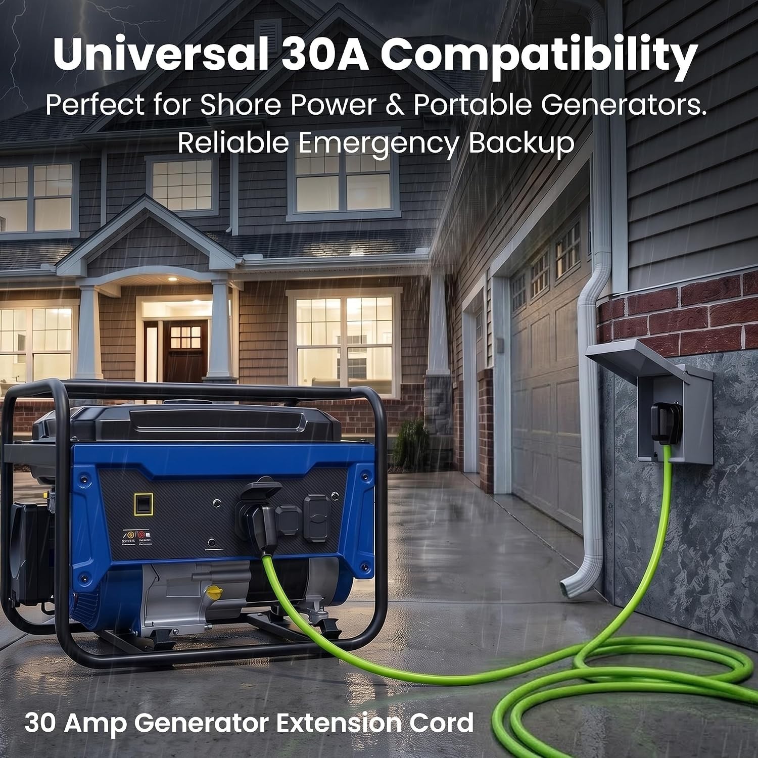 50 Ft 30 Amp RV Extension Cord – Waterproof NEMA TT-30 Heavy Duty Power Solution