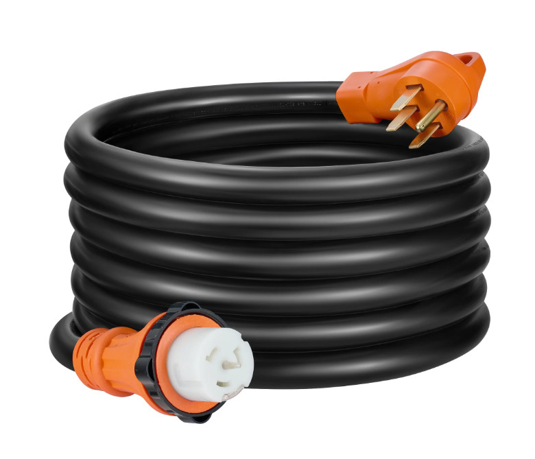 25 FT 50 Amp RV Extension Cord NEMA 14-50P to SS2-50R Waterproof Power Cord