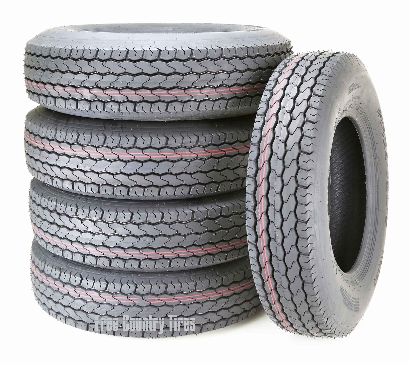 5 New Free Country Trailer Tires ST225/75D15 225 75 15 H78-15 Bias 8PR LRD