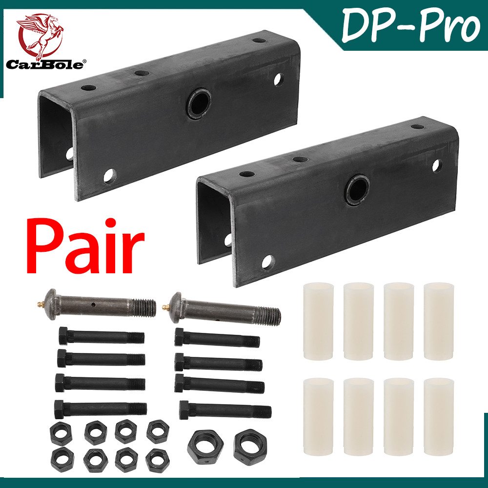 Pair Trailer Suspension Rebuilt Kit Slipper Spring 12″ Equalizer Bushings Bolts