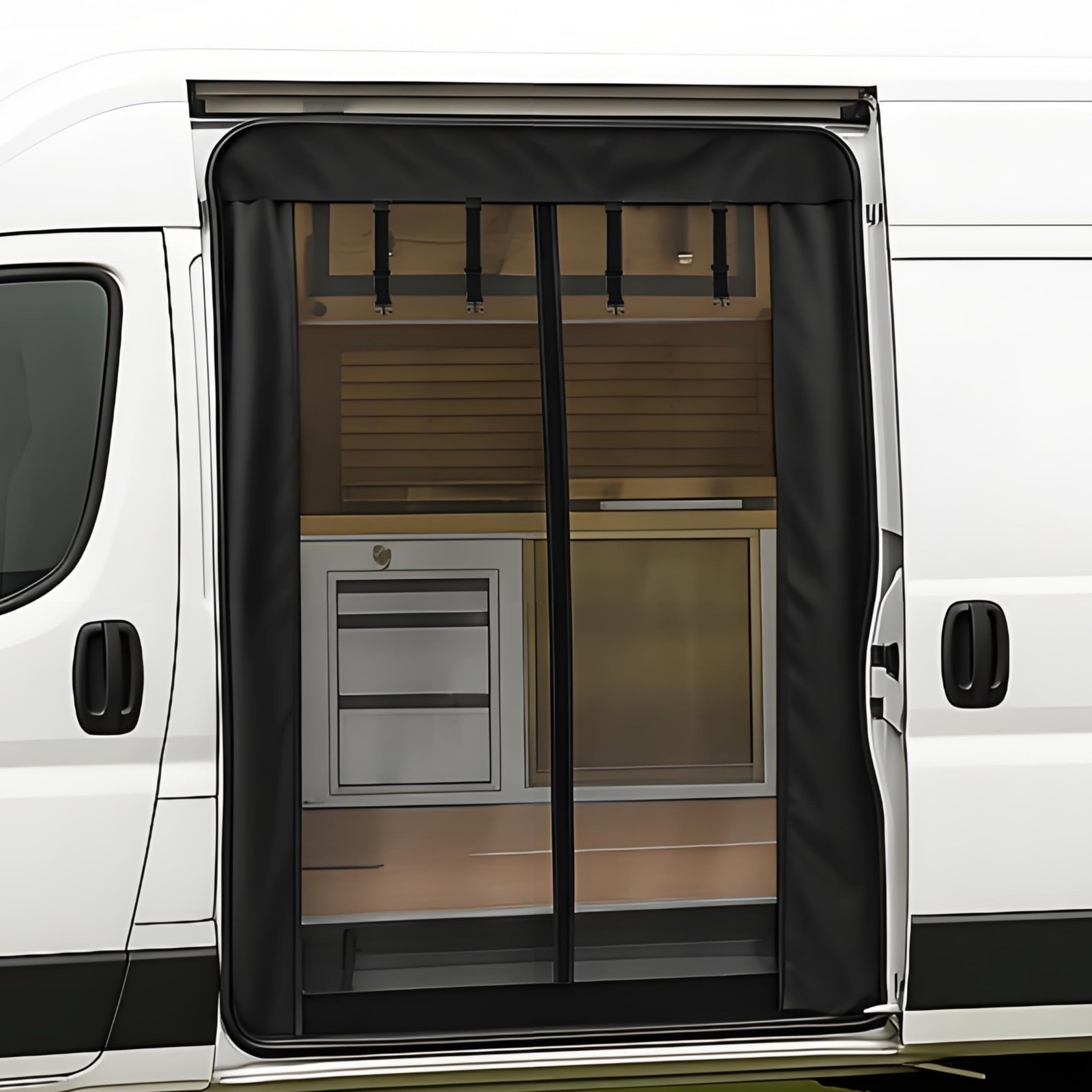 Van Bug Screen 69″x59″ for Sprinter/Transit/ProMaster, Roll-Up with Zipper