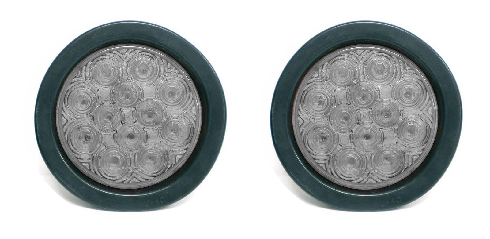 TWO 4″ Round White LED Back Up Tail Light Kit DOT Solar Reverse Trailer Truck RV