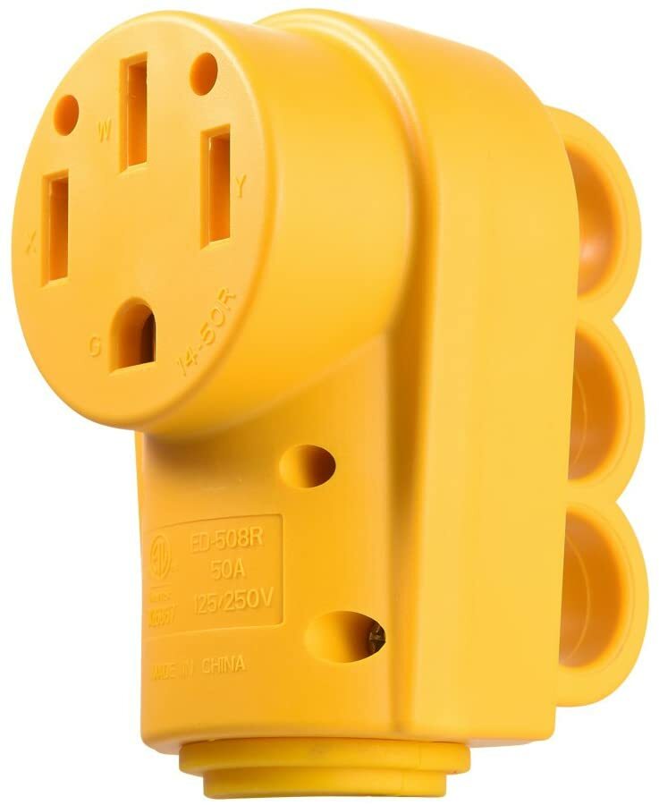 125 250V 50Amp RV Female Replacement Receptacle Plug with Ergonomic Heavy Duty
