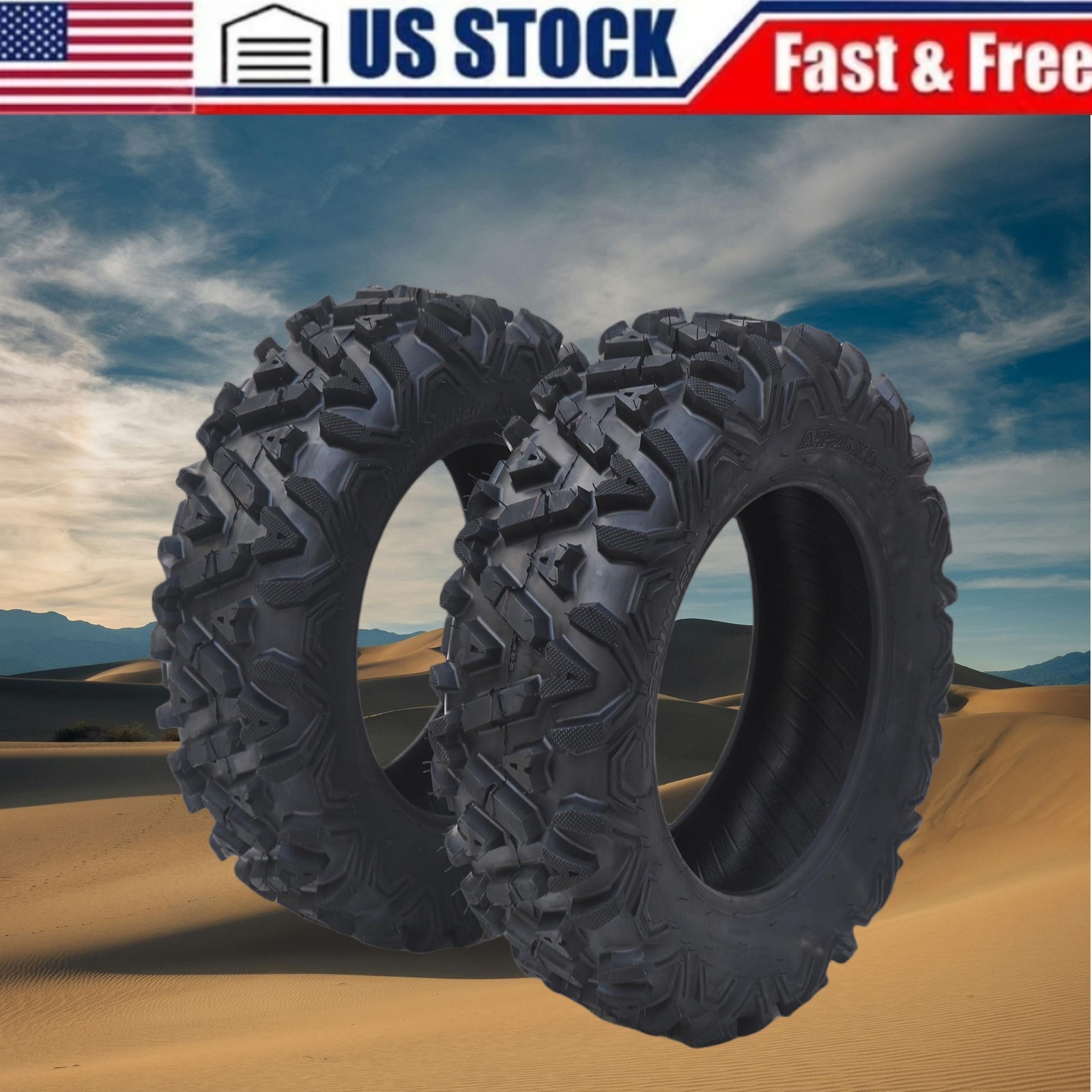 Set OF 2 6PR 24×8-12 ATV Tires 24x8x12 UTV Tire 24 8 12 All Terrain Heavy Duty
