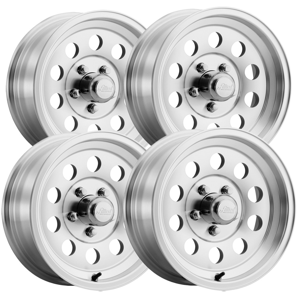 (Set of 4) Pacer 881MC Trailer 15×6 5×4.5″ +0mm Machined Wheels Rims 15″ Inch