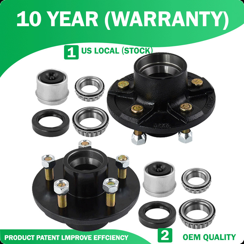 Trailer Wheel Hub Kit 5 Bolt 4.5 inch 5 Lug for 3500 lb Axle with bearings 2pcs