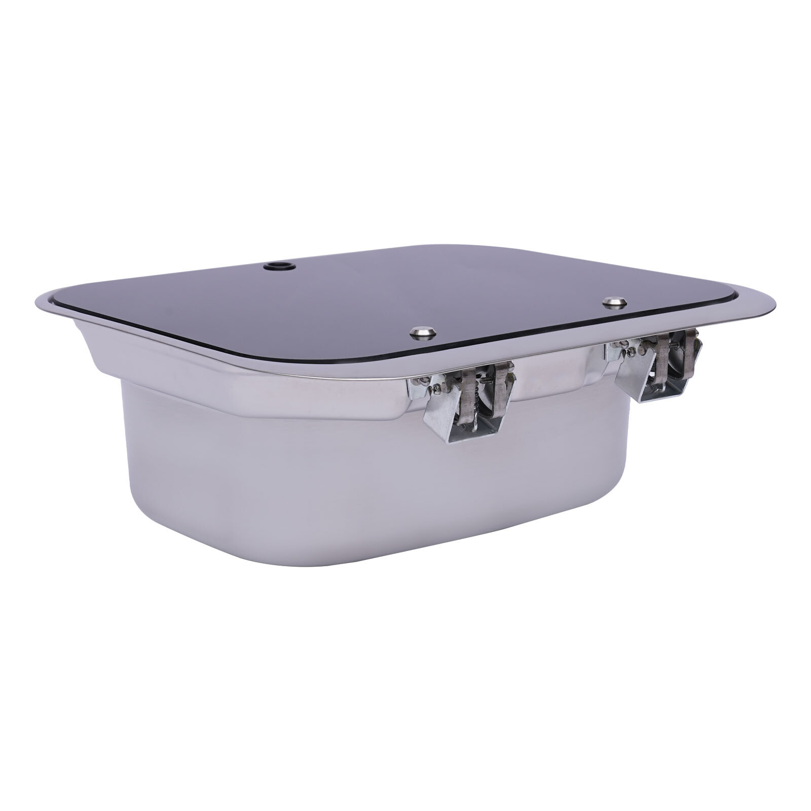 Stainless Steel RV Kitchen Semi-recessed Sink w/ 4x Buckles Overflow-proof New