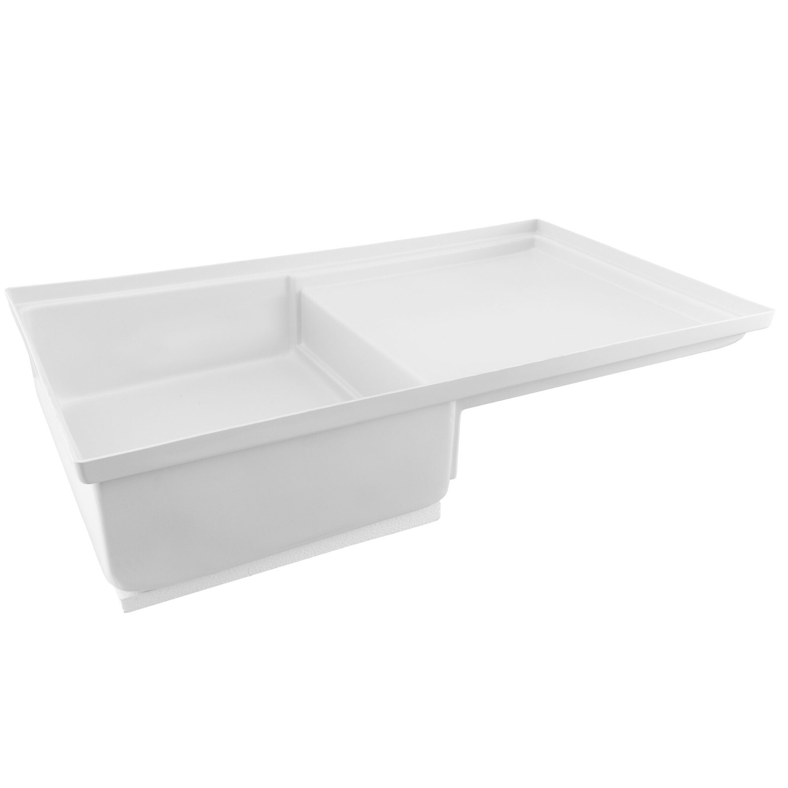 RecPro RV Combo Shower Pan 35″ x 21″ Corner Drain | White | Toilet Mount