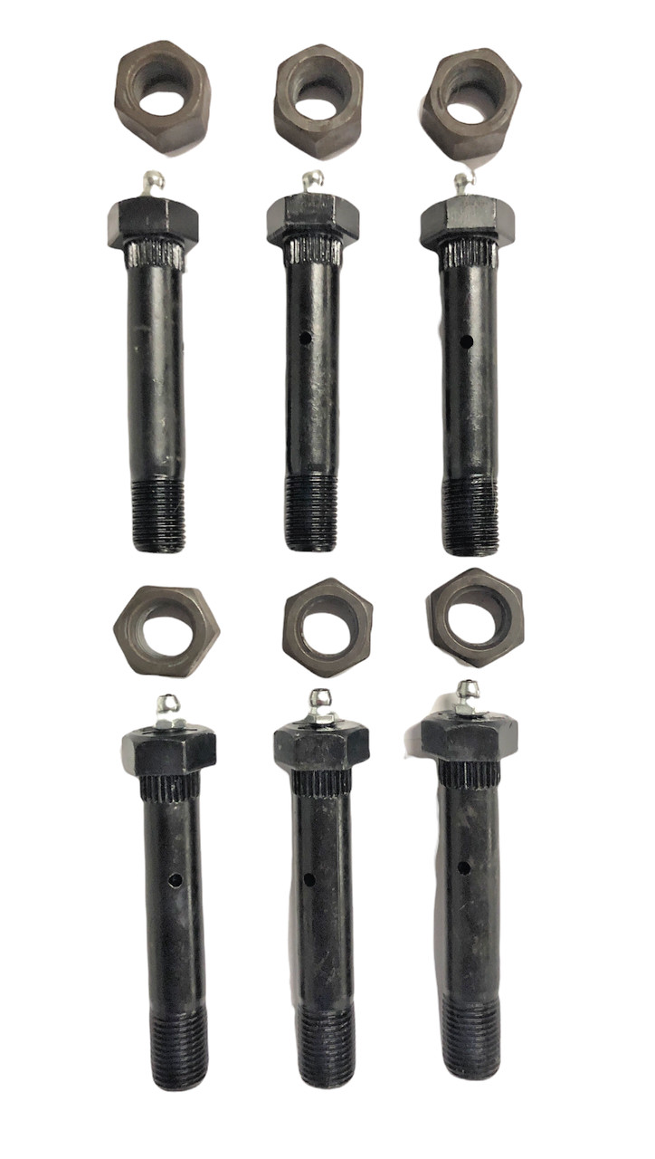 6) Greaseable Trailer Suspension Bolt 3″ Length x 9/16″ Diameter w/ Lock Nuts