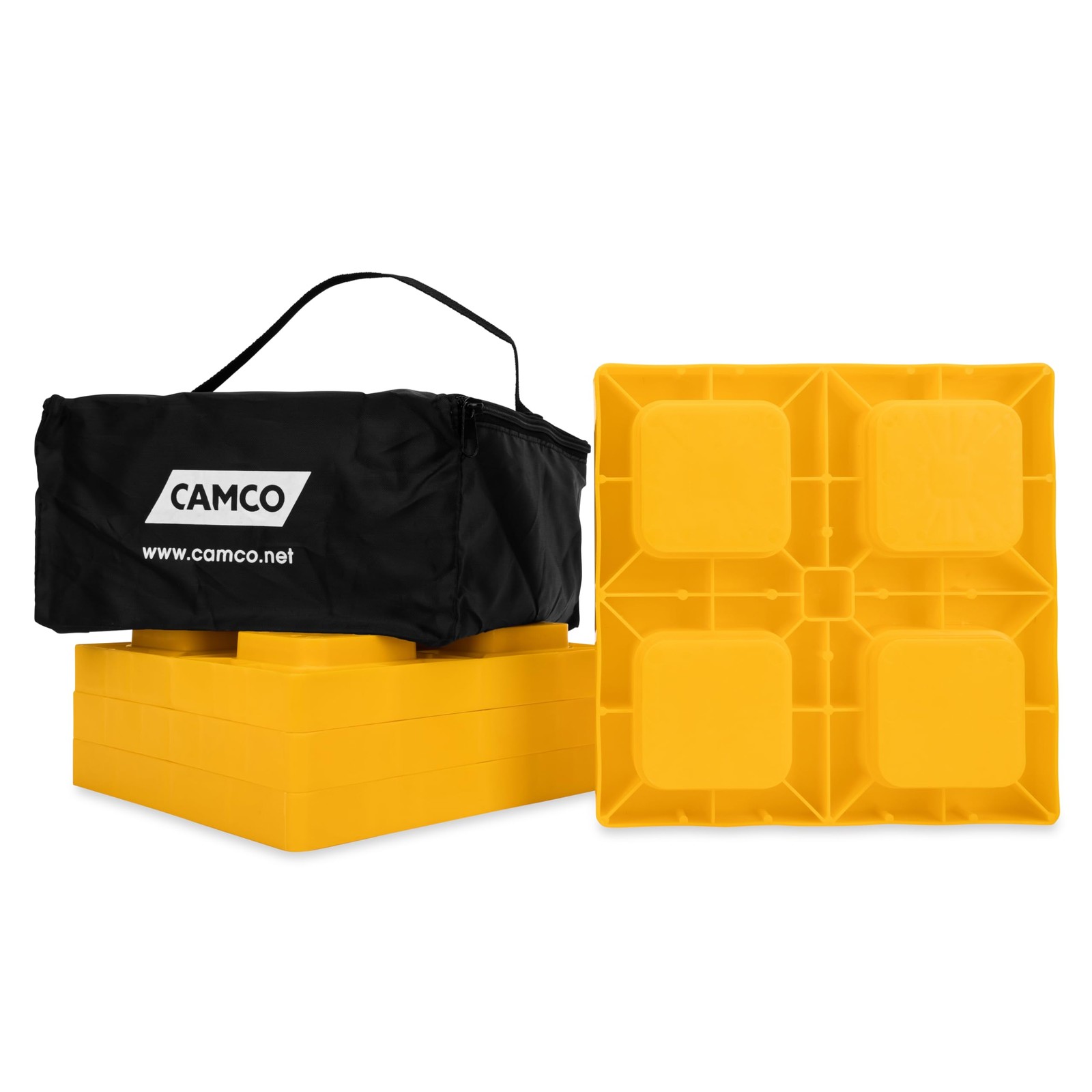 Camco Camper/RV Leveling Blocks – Features Stackable 4-Pack, Yellow