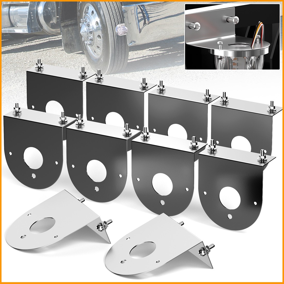 10 Stainless Steel Bracket “L” Shape Mounting for Glass Plastic Watermelon Light