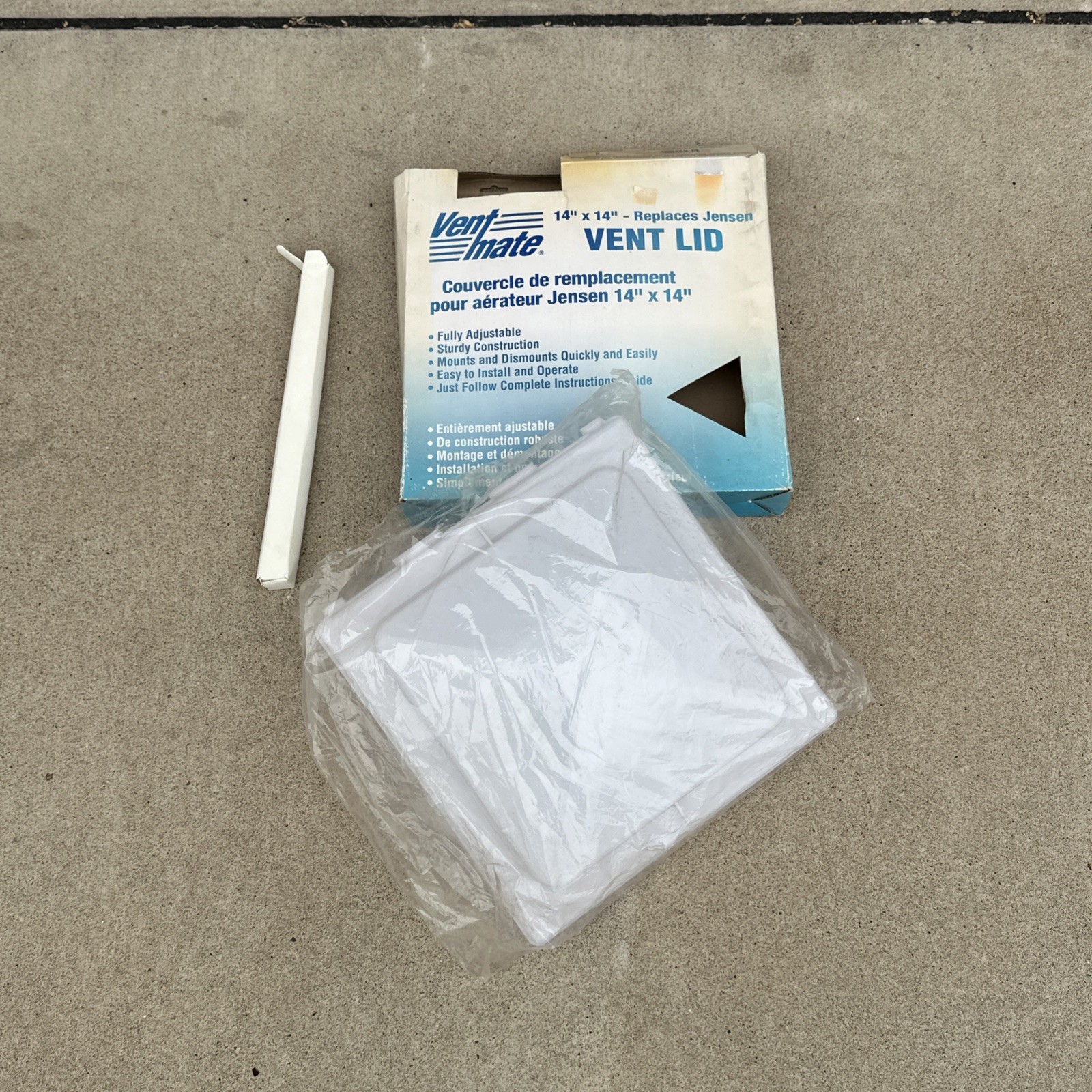Ventmate 61628 RV Roof Vent Lid For Old Jensen RV Vents 14 in x 14 in White