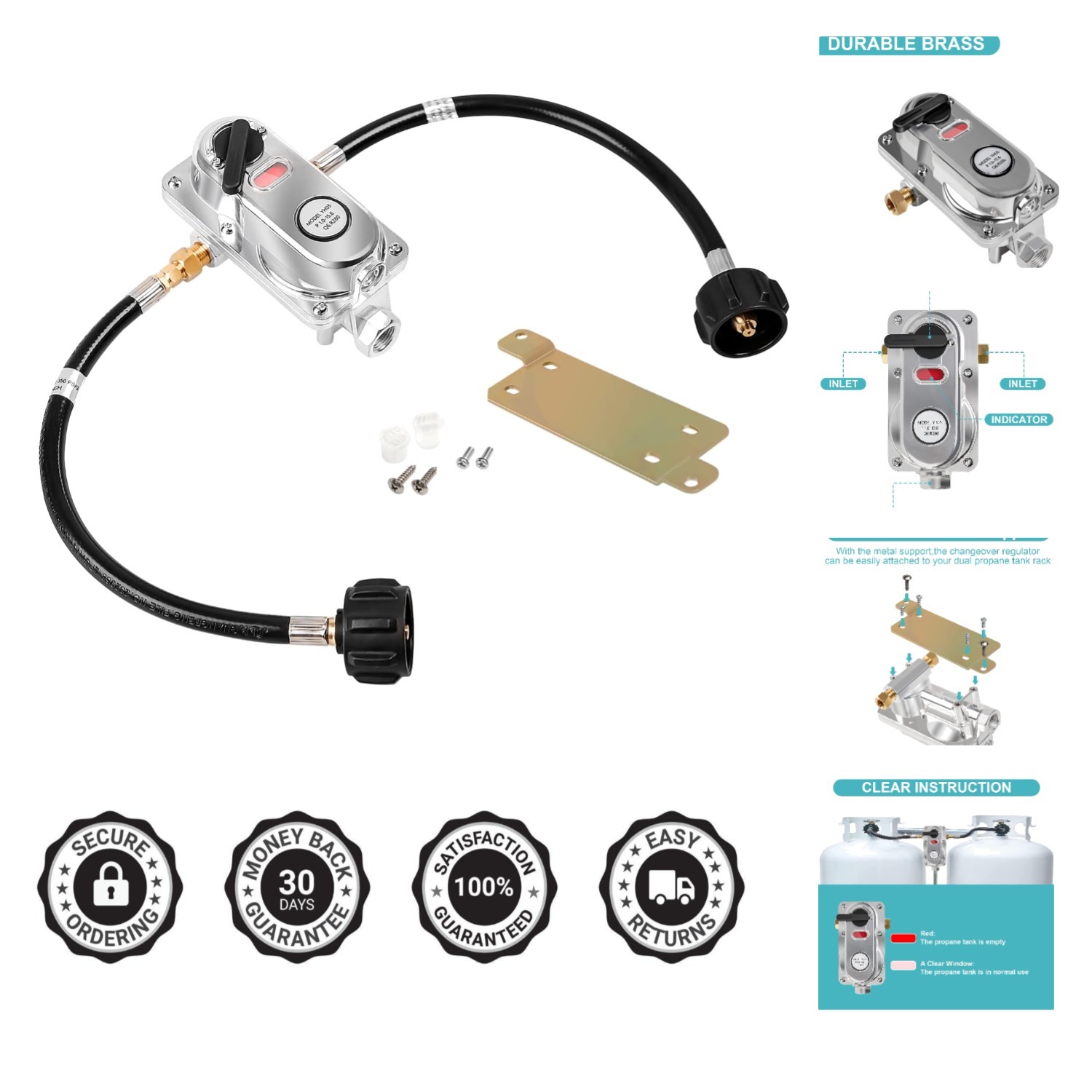 Weather-Resistant RV Propane Regulator for Dual Tanks – Easy Install & Durable