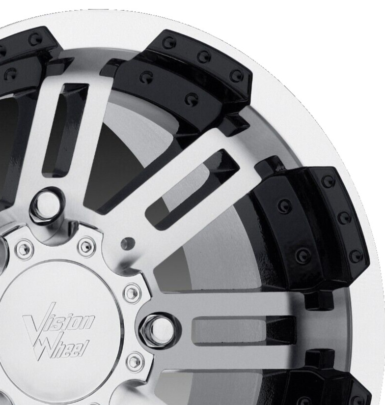 Vision Wheel 375 Warrior Trailer RIM 16×6 8/6.5 0mm Gloss Black Machined Lip