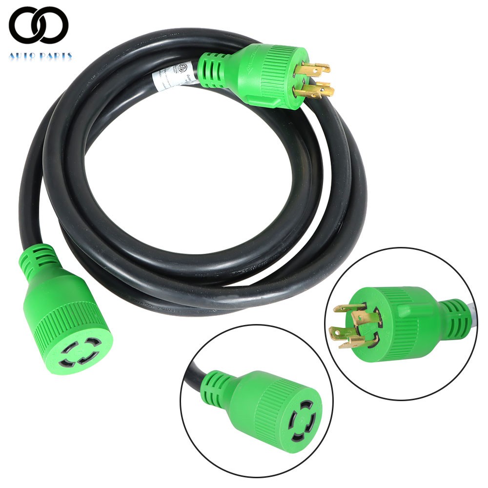 10Ft 125/250V 30Amp 4 Prong Generator RV Extension Power Cord L14-30P to L14-30R