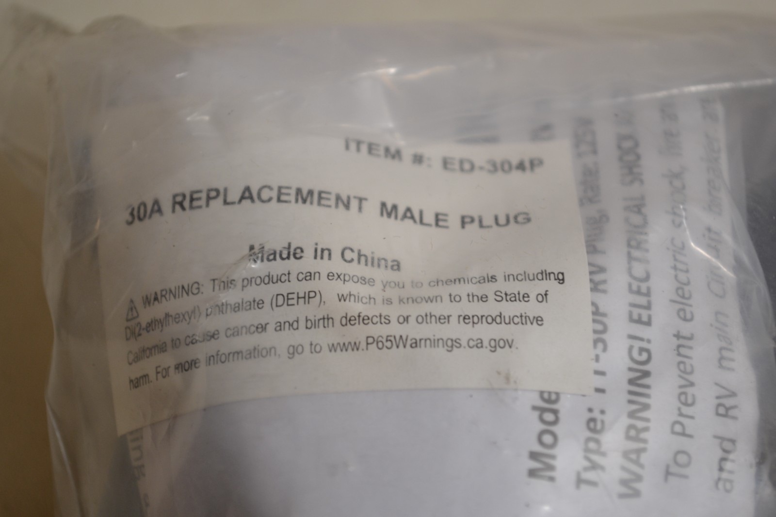 Pack of 4 – 30AMP RV Replacement Male Plug ED-304P