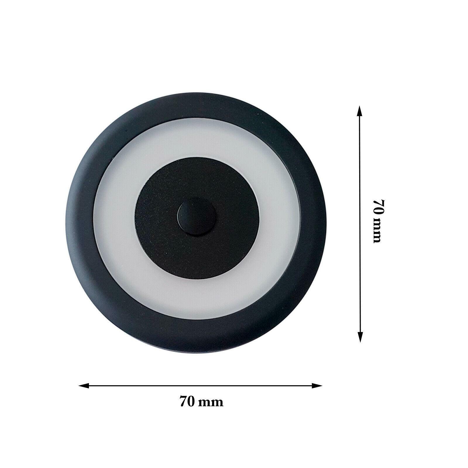 LED Spot Light 12V 24V Touch Switch Dimmer 70mm Black Downlight Caravan Boat