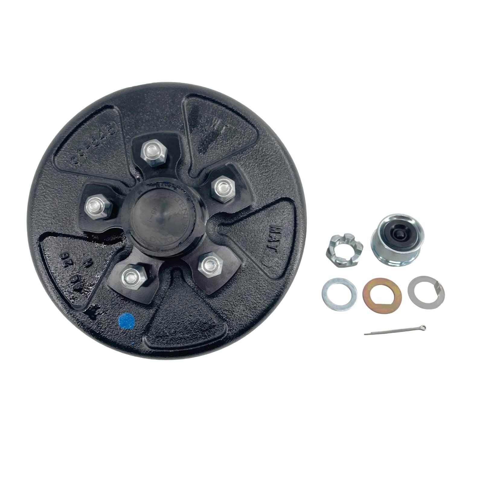 Pre Greased 5 Lug 3500 lb Trailer Brake Drum Hub Assembly w Lug Nuts & Hardware