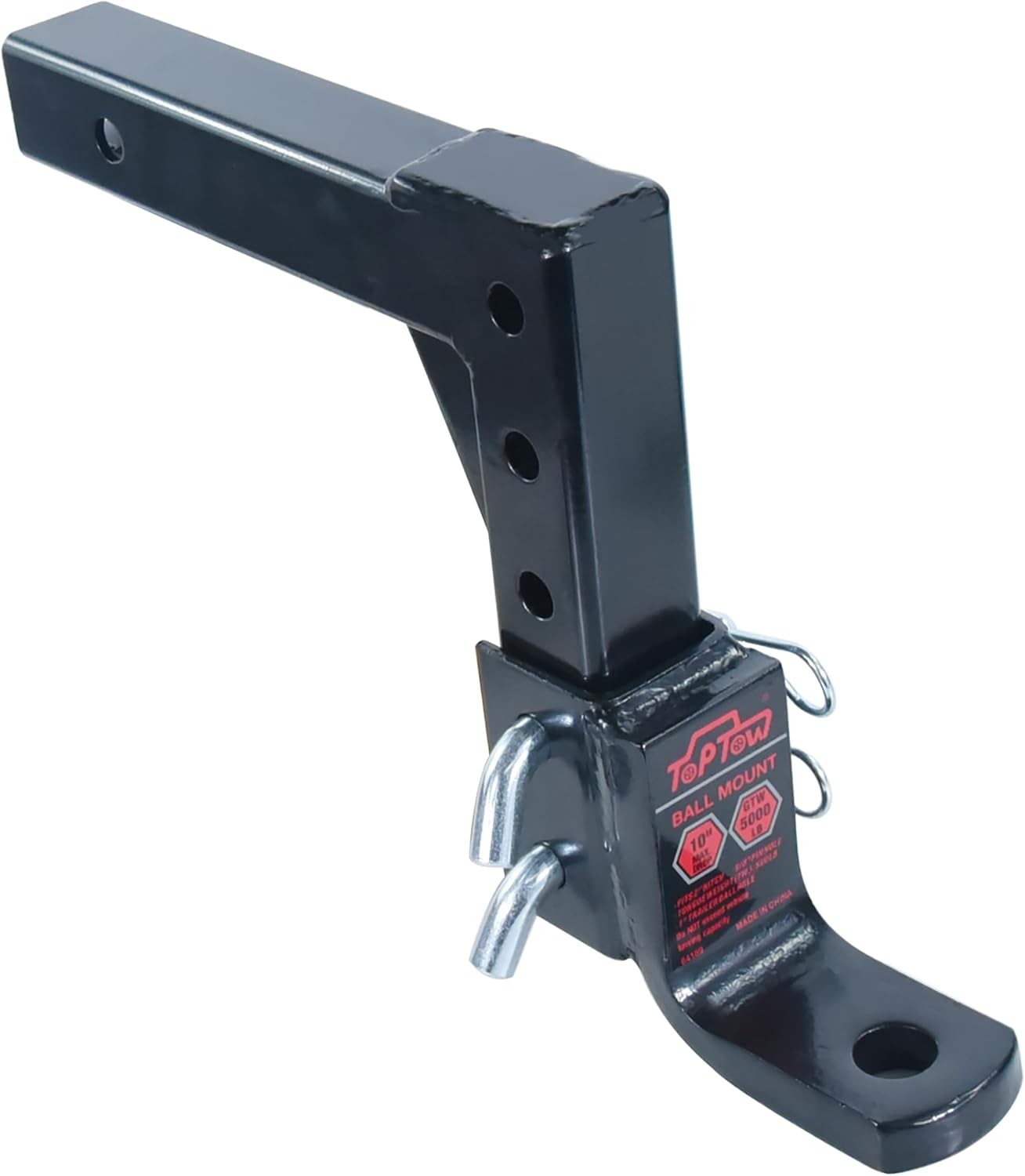 TOPTOW 64189 AdjustableTrailer Hitch Ball Mount with 5/8 inch