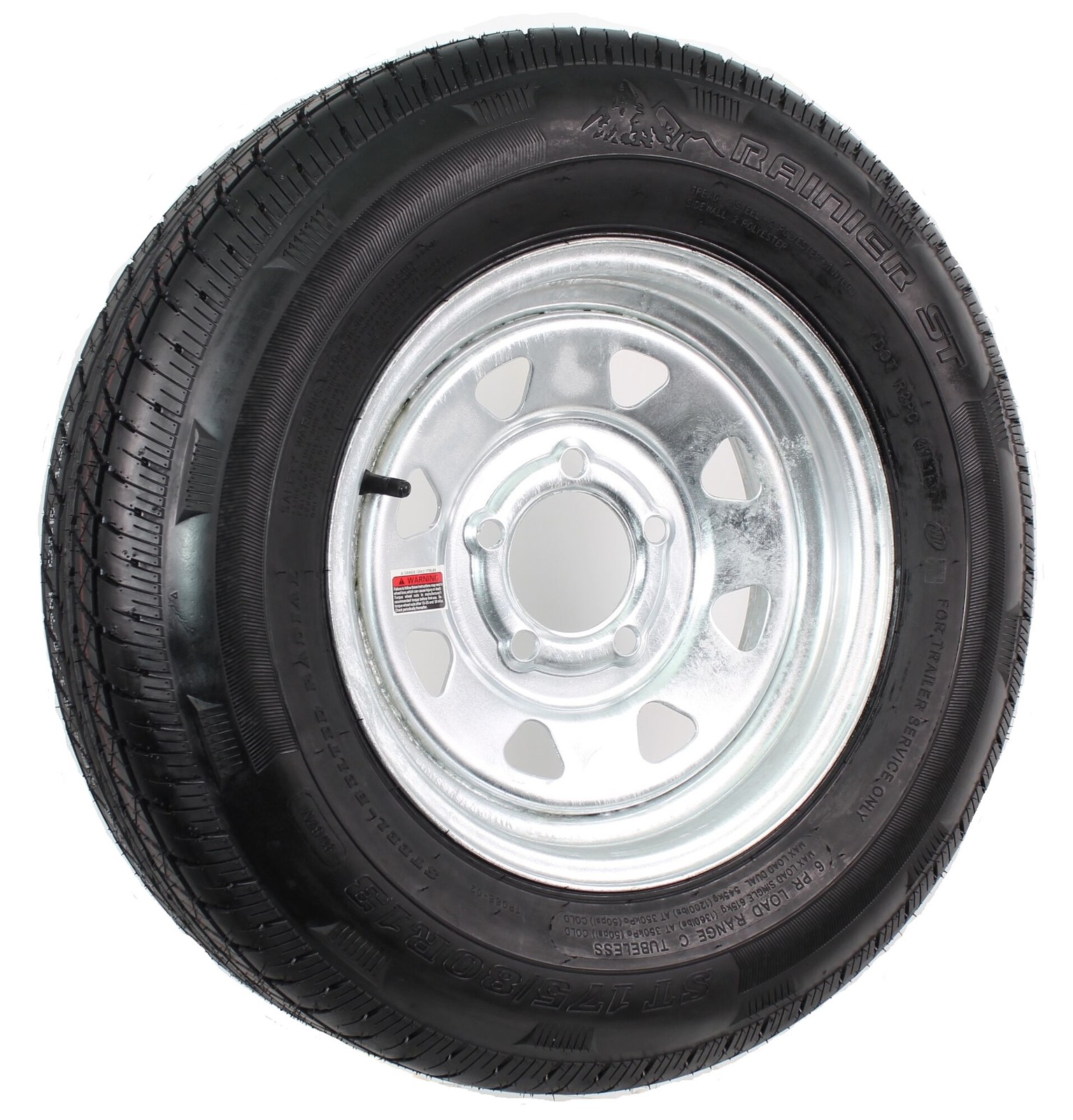 Trailer Tire Rim Assembly ST185/80D13 13 Inch Load C Galvanized Spoke Wheel
