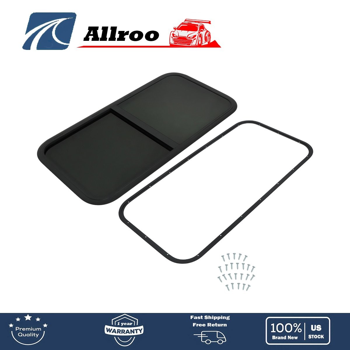 For 1-3/4″ Wall w/ Trim Trailer 43 “ W × 22 ” H RV Window Horizontal Slide